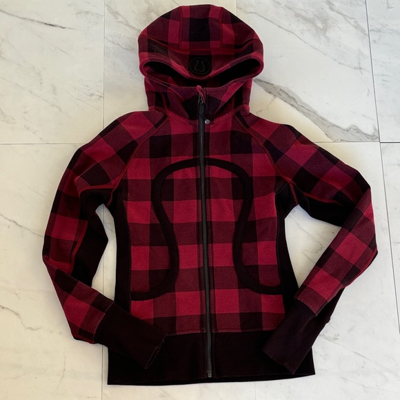Lululemon Hoodie Women’s 4 Buffalo Plaid Scuba Full Zip Lumberjack - Picture 4 of 7